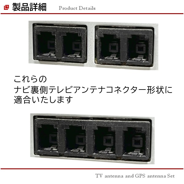 CN-RZ743W CN-RZ743WZA カーナビ フルセグテレビフィルムアンテナ 置き型GPSアンテナ アースプレート セット パナソニック 互換品 取説 ガラスクリーナー付 送料無料 地デジアンテナケーブルVR1コネクター・GPSアンテナGT5コネクター